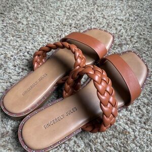 Sincerely Jules Tan Braided Sandals